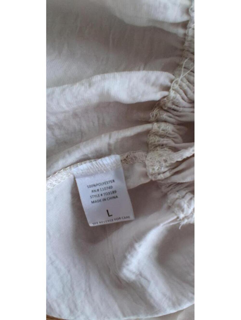 Cottage Core Yuni Los Angeles Y2K blouse off shoulder, cream, ruffles, sz L